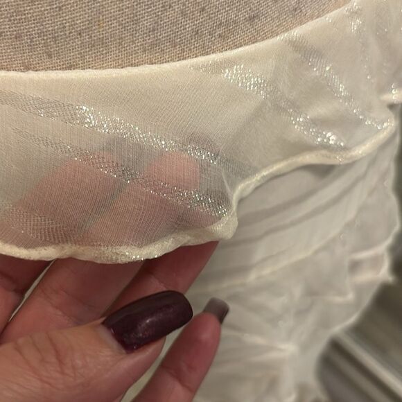 IRO viscose/silk Elegant Cream Ruffled midi Skirt, S - Picture 3 of 8